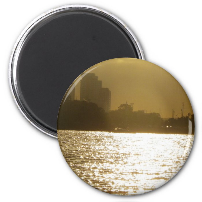 Golden Boat Light Refrigerator Magnet