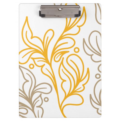 Golden Boho Leaf Design Clipboard