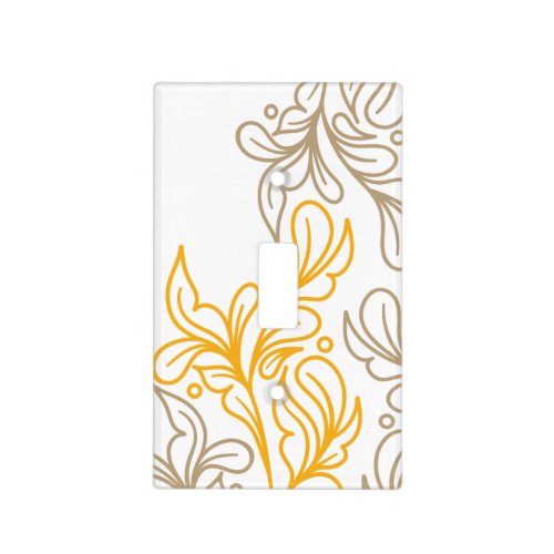 Golden Boho Leaf Design Light Switch Cover