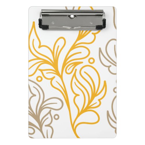 Golden Boho Leaf Design Mini Clipboard