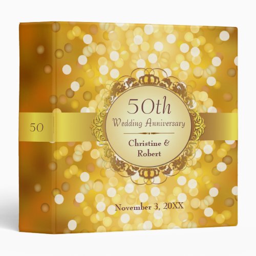 Golden Bokeh 50th Anniversary Binder