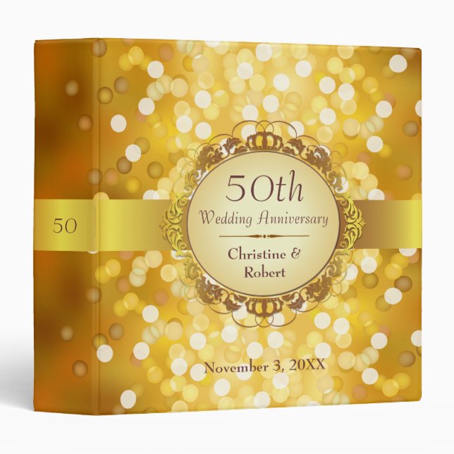 Golden Bokeh 50th Anniversary Binder (Front/Spine)