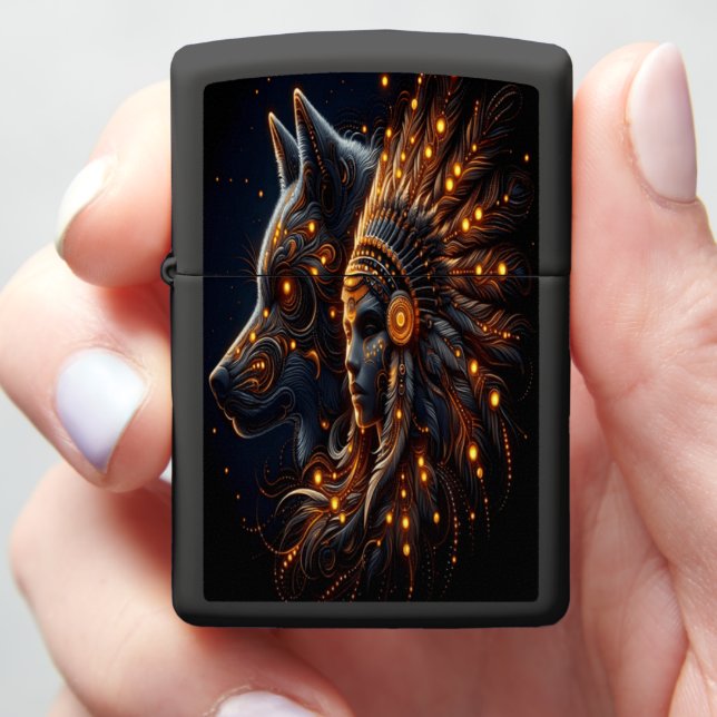Golden Bond of Native Spirit b Zippo Lighter (In Hand)