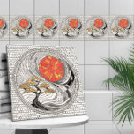 Golden Bonsai Sunrise Mosaic Ceramic Tile<br><div class="desc">Golden Bonsai Sunrise Mosaic</div>