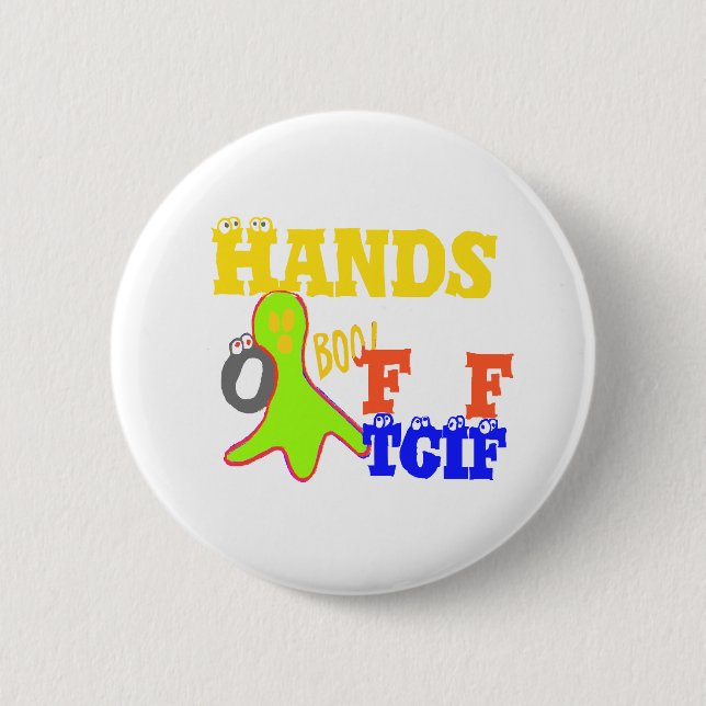 Golden Boo! Girly TGIF Thanks God Its Friday Hakun Button (Front)