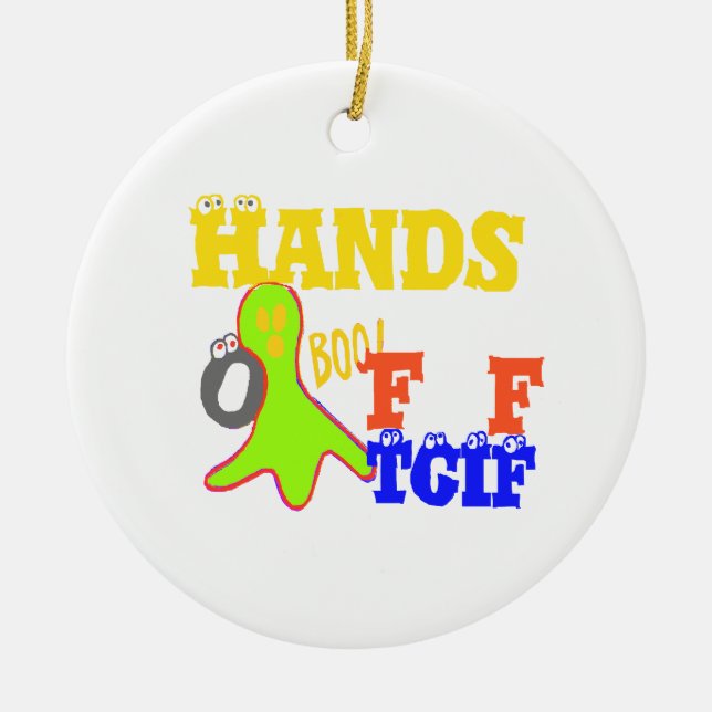 Golden Boo! Girly TGIF Thanks God Its Friday Hakun Ceramic Ornament (Front)