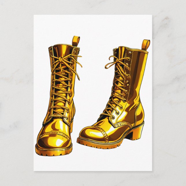 Golden Boots  Holiday Postcard (Front)