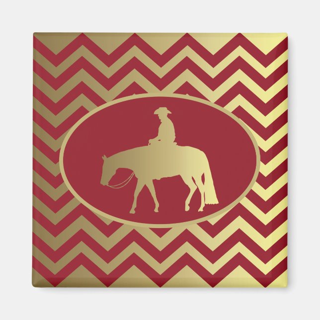 Golden/Bordeaux Pleasure Horse Magnet (Front)