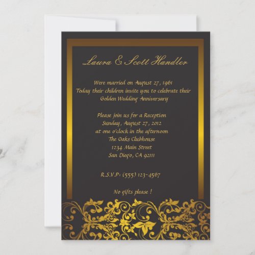 Golden border _ 50th anniversary invitation