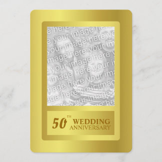Golden Border 50th Wedding Anniversary Invitation