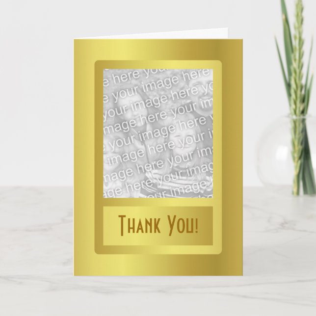 Golden Border 50th Wedding Anniversary Thank You Card (Front)