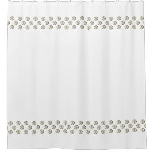 Golden Border - dots gold white + your back & idea Shower Curtain