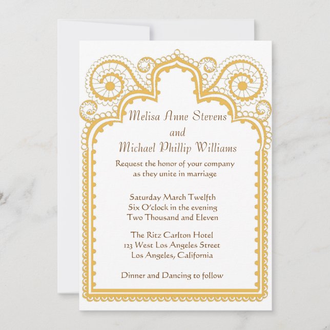 Golden Border Invitation (Front)