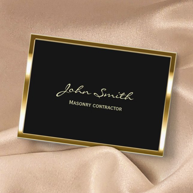 Golden Border Masonry contractor Business Card (Creator Uploaded)