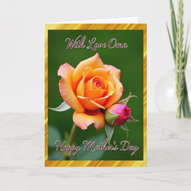 Golden Border Mothers Day Card (Front)