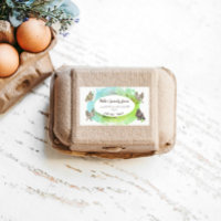 Golden Border Pink Modern Egg Carton Label
