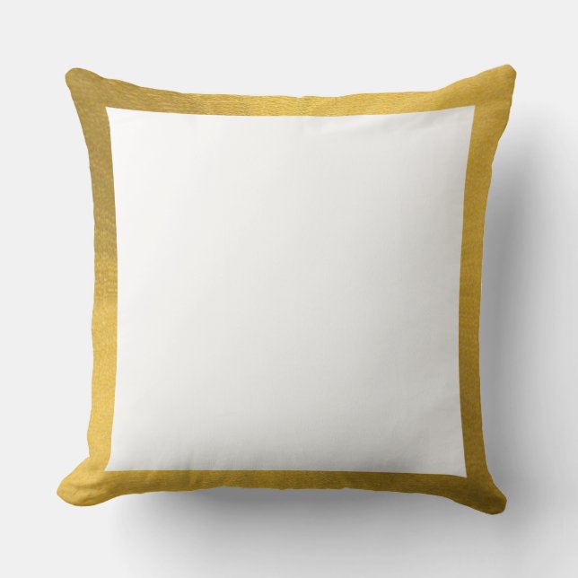 golden border throw pillow (Front)