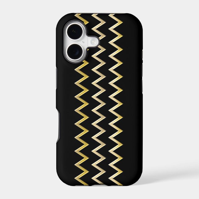 Golden Border - zigzag + your back & ideas Iphone Case (Back)