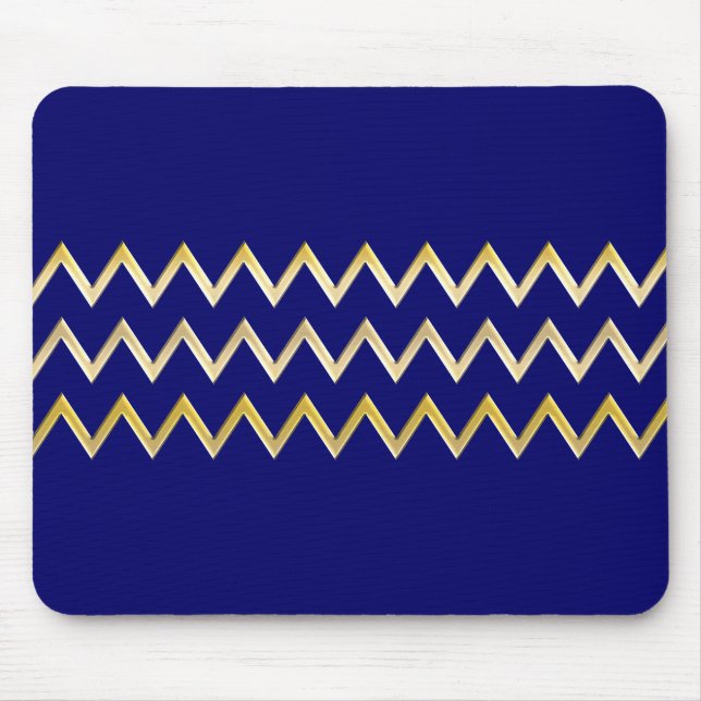 Golden Border - zigzag + your back & text Mouse Pad (Front)