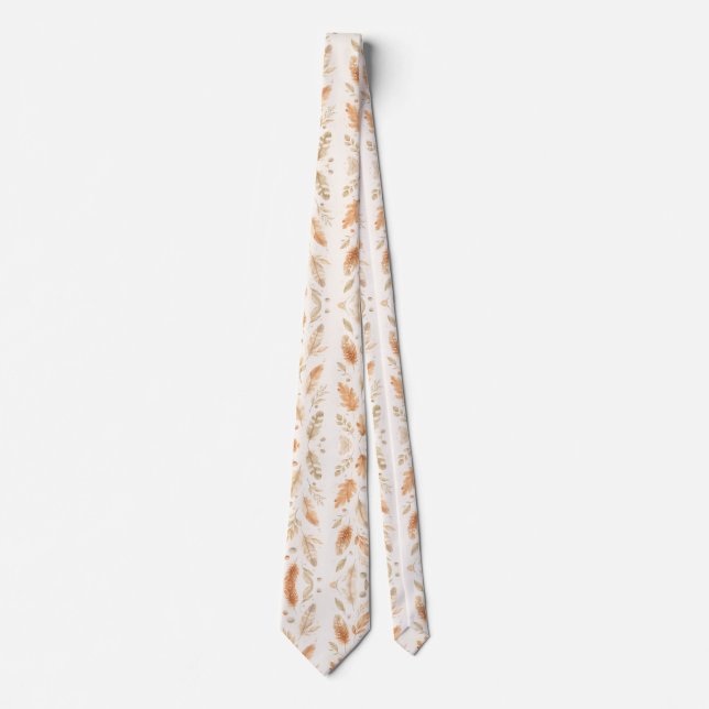 Golden Botanical Elegance Neck Tie (Front)