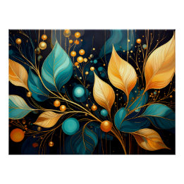 Golden Botanical Elegance Poster