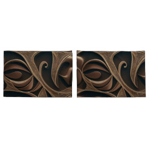 Golden Botanical Flow Elegant Pillow Case
