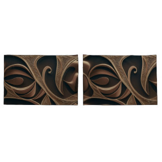 Golden Botanical Flow Elegant   Pillow Case