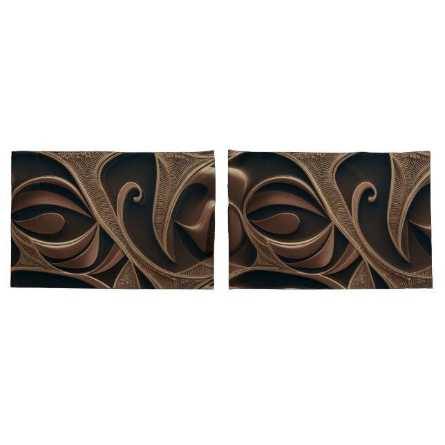 Golden Botanical Flow Elegant   Pillow Case (Back-Set)