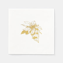 Golden Botanical Holiday Poinsettia