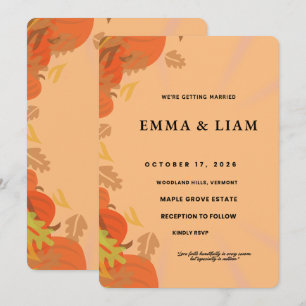 Golden Botanical Wedding Card   October Wedding In
