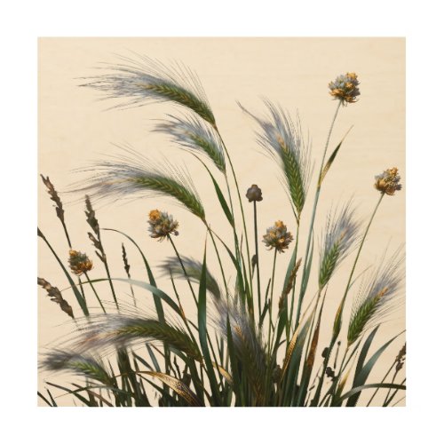 "Golden Botanical Wood Wall Art" Art