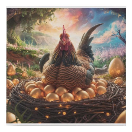 Golden Bounty The Hens Gift Faux Canvas Print