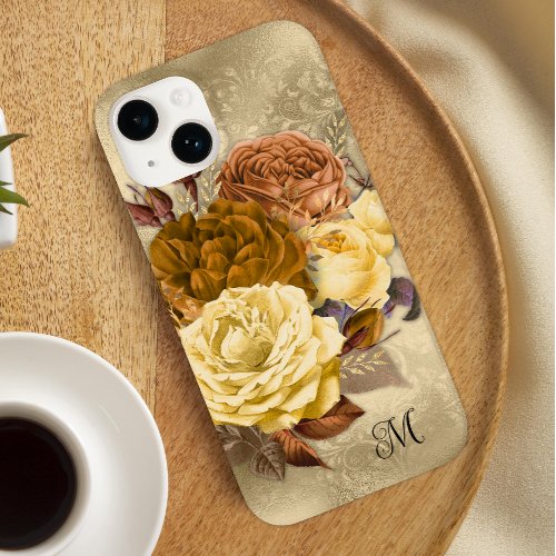 Golden Bouquet Monogram  Case_Mate iPhone 14 Case