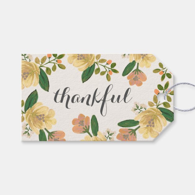 Golden Bouquet Thankful Gift Tags