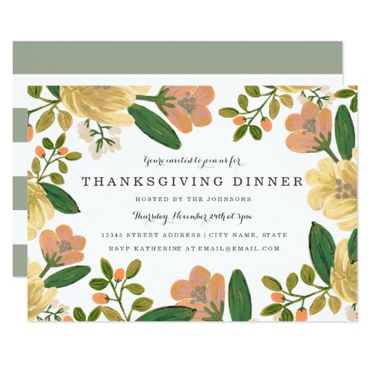 Golden Bouquet Thanksgiving Dinner Invite | Zazzle.com