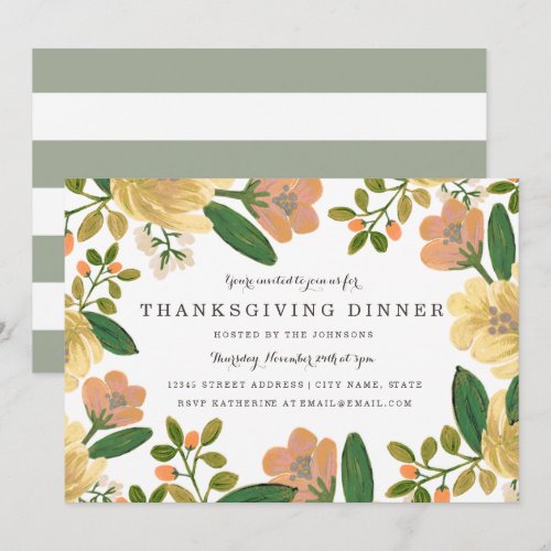 Golden Bouquet Thanksgiving Dinner Invite