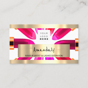 Golden Boutique Shop QR CODE Logo Makeup Artist Business Card