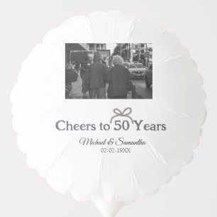 Golden bow cheers to 50 years anniversary wedding balloon