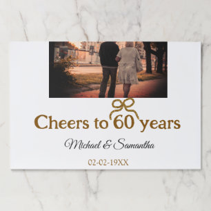 Golden bow cheers to 60 years anniversary wedding paper pad