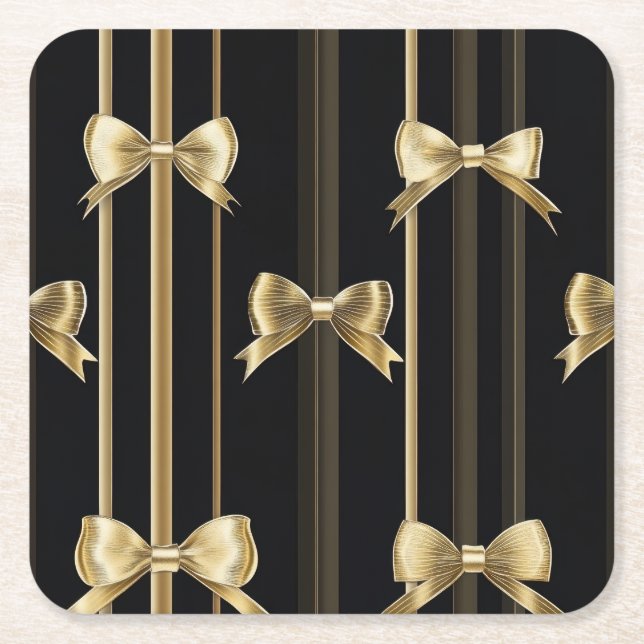 Golden Bow Elegance Coaster (Front)