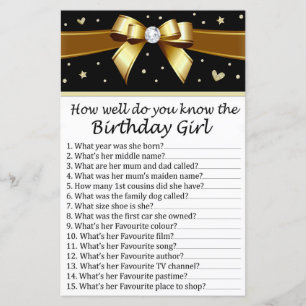 Golden bow How well do you know the birthday girl