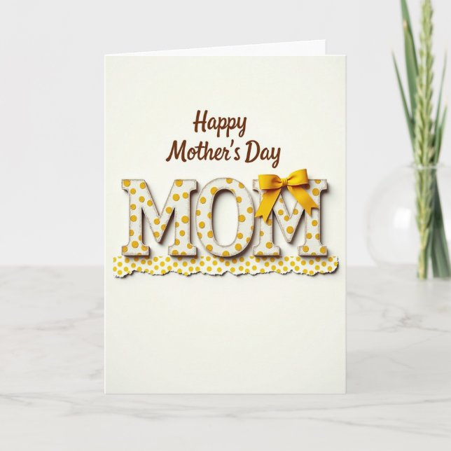 Golden Bow Mothers Day Card (Front)