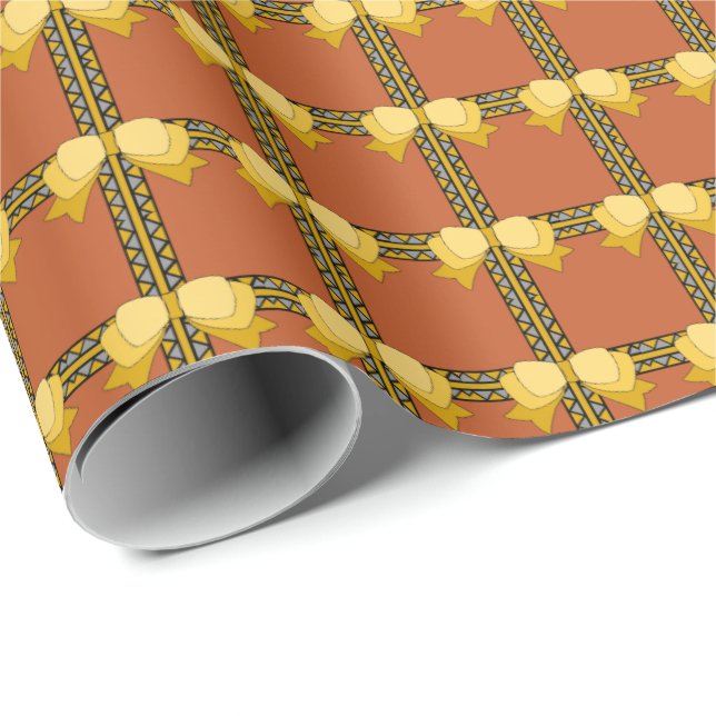 Golden Bow Wrapping Paper (Roll Corner)