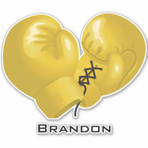 Golden Boxing Gloves Design Contour Sticker