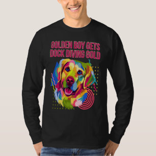 Golden Boy Gets Dock Diving Gold Golden Retriever T-Shirt