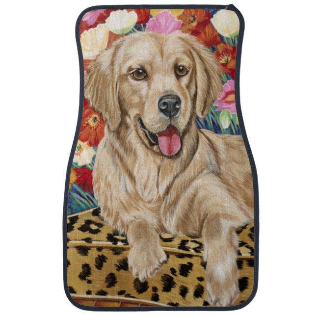 Golden Boy Retriever Car Mat (Front)