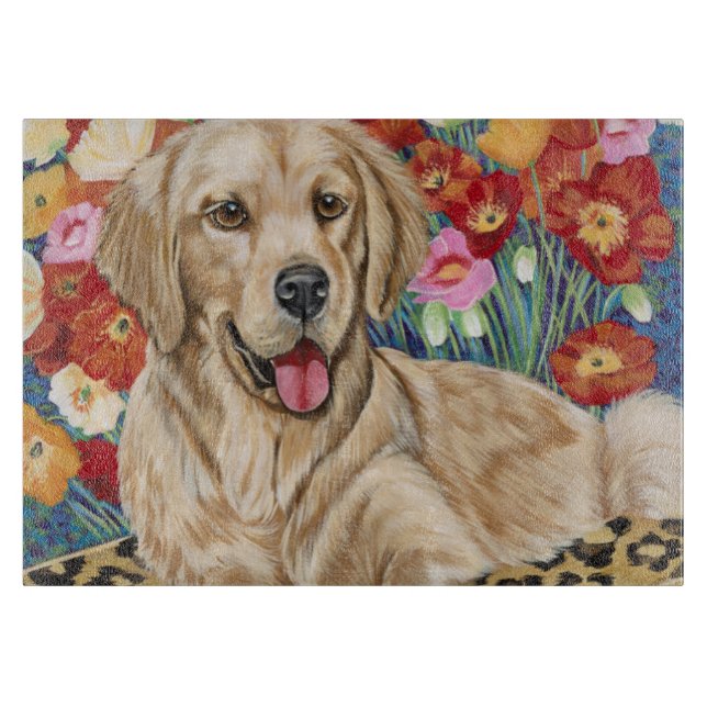 Golden Boy Retriever Cutting Board (Front)