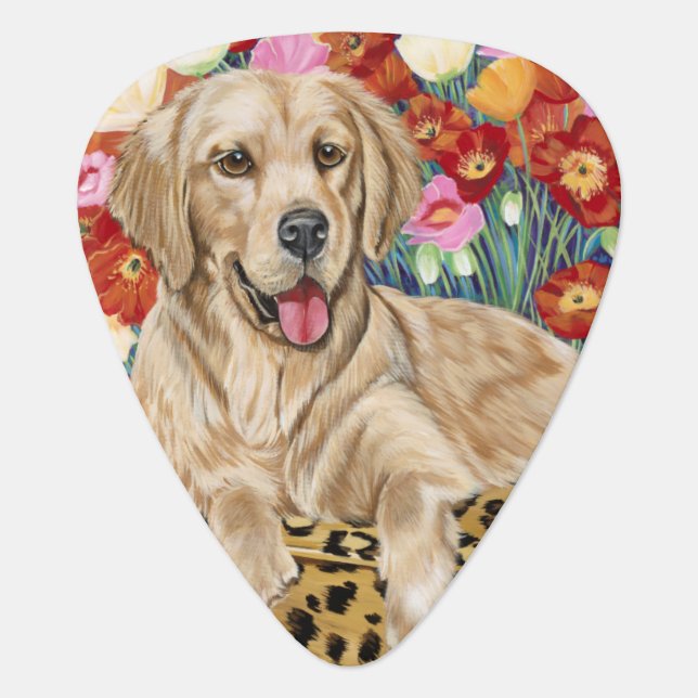 Golden Boy Retriever Guitar Pick (Front)