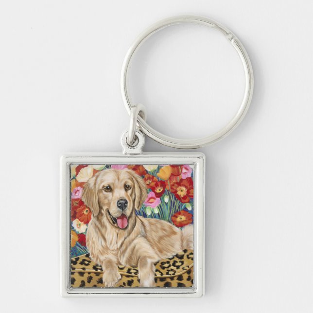 Golden Boy Retriever Keychain (Front)