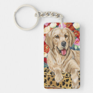 Golden Boy Retriever Keychain